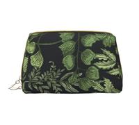 Bolsa de Maquillaje Grande, Bolsa de cosméticos de Cuero, Bolsa organizadora de artículos de tocador de Viaje, Bolsa de Maquillaje, Hojas Botánicas