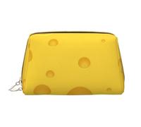 Bolsa de Maquillaje Grande, Bolsa de cosméticos de Cuero, Bolsa organizadora de artículos de tocador de Viaje, Bolsa de Maquillaje, Queso Amarillo