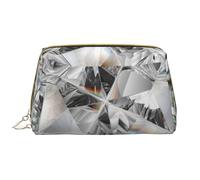 Bolsa de Maquillaje Grande, Bolsa de cosméticos de Cuero, Bolsa organizadora de artículos de tocador de Viaje, Bolsa de Maquillaje, Cristal Estilo Textura de Diamante