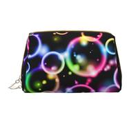 Bolsa de Maquillaje Grande, Bolsa de cosméticos de Cuero, Bolsa organizadora de artículos de tocador de Viaje, Bolsa de Maquillaje, Burbujas Arcoiris