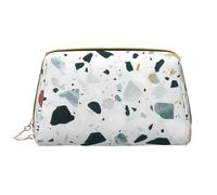 Bolsa de Maquillaje Grande, Bolsa de cosméticos de Cuero, Bolsa organizadora de artículos de tocador de Viaje, Bolsa de Maquillaje, Terrazo Mármol Pastel