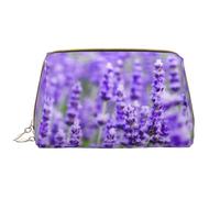 Bolsa de Maquillaje Grande, Bolsa de cosméticos de Cuero, Bolsa organizadora de artículos de tocador de Viaje, Bolsa de Maquillaje, Lavanda Púrpura Impresa