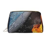 Bolsa de Maquillaje Grande, Bolsa de cosméticos de Cuero, Bolsa organizadora de artículos de tocador de Viaje, Bolsa de Maquillaje, Fuego de Hockey sobre Hielo