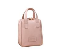 Bolsa de maquillaje grande, bolsa de cosméticos, organizador de cosméticos, bolsa de almacenamiento portátil con compartimentos y asa para brochas de maquillaje y artículos de tocador, Rosa, Refer to
