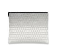 Bolsa de maquillaje hexagonal, bolsa de viaje geométrica gris para mujer, organizador portátil de lona con cremallera, bolsa de aseo diario, Gris, 7x9 Inch, Patrón hexagonal