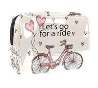 Bolsa de maquillaje impermeable vintage Let's Go for A Ride para bicicleta, organizador de viaje con cremallera, bolsa de aseo pequeña para cosméticos, bolsa de belleza para adolescentes, niñas y