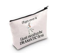 Bolsa de maquillaje inspirada en dibujos animados, muñeco de nieve, regalo de película de nieve para amantes de Olaf, Dramatic Snowman Bag Eu, Bolsa de cosméticos con impresión