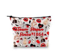 Bolsa de maquillaje inspirada en el programa de televisión de vampiros, equipo Damon Stefan Salvatore desde 1864, bolsa de cosméticos TVD, regalo, Equipo Stefan