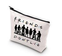 Bolsa de maquillaje inspirada en Hawkins Middle School Eleven Mike Dustin Friends con cremallera, White, Dont Lie UK