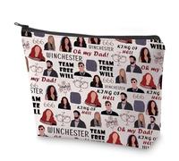 Bolsa de maquillaje inspirada en las películas "Oh My Dad", bolsa de cosméticos para fanáticos de las películas, regalo para amantes de los programas de televisión, bolsa de lona con cremallera,