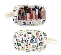 Bolsa de maquillaje inspirada en Nightmare Skull Merch Jack and Sally Fans Gift Zero Ghost Dog Neceser de aseo, Bolsa de fantasma nocturno, Bolsas de cosméticos