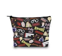 Bolsa de maquillaje inspirada en programas de televisión criminales, con cremallera, para amantes de los delincuentes, regalo para fanáticos criminales, Patrón de televisión criminal negro UE, Bolsa