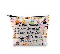 Bolsa de maquillaje inspirada en Showman, regalo musical inspirador de Broadway, regalo musical I Am Brave I Am Bruised, regalos de aliento para fans, Soy valiente