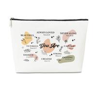 Bolsa de maquillaje inspiradora de regalo cristiano con texto en inglés "God Says You Are", versículo de la Biblia, regalo religioso, bolsa de cosméticos con cita de las Escrituras para la iglesia en