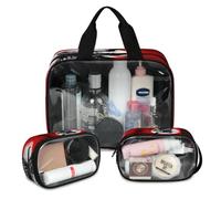 Bolsa de maquillaje japonesa Samurai Bloody Sunset de viaje para mujeres y hombres, bolsas de cosméticos translúcidas Samurai, 3 piezas, bolsa grande para ducha, organizador de artículos de tocador,