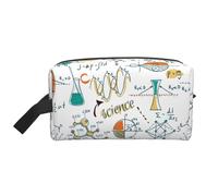 Bolsa de maquillaje, laboratorio de ciencias, educación, biología, química, bolsa de cosméticos de viaje, bolsa de aseo, organizador portátil de bolsa de maquillaje