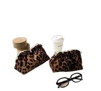 Bolsa De Maquillaje Large Capacity Cosmetic Bag Stylish Multifunctional Portable Cosmetic Bag Storage Bag Leopard Print Storage Make Up Organizer Makeup Bag(Dark Brown-S)