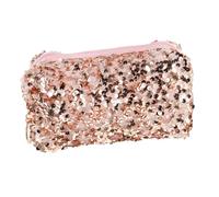 Bolsa de Maquillaje Lentejuelas Cuadrada Rosa de Viaje