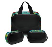 Bolsa de maquillaje Love Rainbow Frogs para mujeres y hombres, bolsa de cosméticos translúcida de ranas, bolsa de baño, bolsa de ducha, 3 piezas, organizador de cosméticos de viaje, color, XL, Neceser