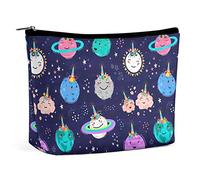 Bolsa de Maquillaje Magic Unicorn Planet PU Cuero Impermeable Bolsa de cosméticos para Bolso/Bolsa de Maquillaje/Neceser Sun Cute Bolsa de Maquillaje de Viaje portátil para Mujeres