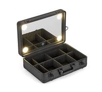 Bolsa De Maquillaje Maleta de Artista de Maquillaje, Caja de uñas de Belleza Profesional con Espejo, luz LED, Organizador de Almacenamiento de cosméticos de Viaje, Caja de Herramientas Organizador De