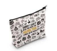 Bolsa de maquillaje musical americana Broadway, regalo para amantes de la música, Over the Hamilton Bag Eu, Bolsa de cosméticos con impresión