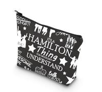 Bolsa de maquillaje musical con cita musical, bolsa de cosméticos, regalo inspirado en la música para mujeres, regalo musical, Negro - Hamilton Thing, Bolsa