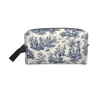 Bolsa de Maquillaje Neceser de Viaje Kawaii Toile De Jouy Rojo y Blanco for Mujer, Organizador Maquillaje cosméticos, Kit Belleza(Color 18)