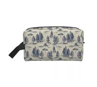 Bolsa de Maquillaje Neceser de Viaje Kawaii Toile De Jouy Rojo y Blanco for Mujer, Organizador Maquillaje cosméticos, Kit Belleza(Color 15)