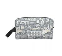 Bolsa de Maquillaje Neceser de Viaje Kawaii Toile De Jouy Rojo y Blanco for Mujer, Organizador Maquillaje cosméticos, Kit Belleza(Color 12)