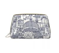 Bolsa de Maquillaje Neceser de Viaje Toile De Jouy, Organizador Vintage francés Maquillaje y cosméticos for Mujer, Estuche Almacenamiento Belleza(Color 04)