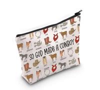 Bolsa de maquillaje occidental, regalos occidentales para mujer, cosas de vaquera occidental, así que Dios hizo una vaquera, bolsa con cremallera, regalo religioso, bolsa de granja, God Made