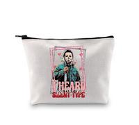 Bolsa de maquillaje para amantes de las películas de terror, regalo de fiesta de Halloween con texto en inglés "I Heard You Like The Silent Type Michael", Tipo silencioso Eu, Bolsa de cosméticos con