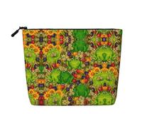 Bolsa de maquillaje para cosméticos - Introducción de varios vegetales con estampado de cáñamo falso organizador de artículos de tocador de viaje, un paquete para múltiples usos, almacenamiento diario