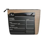 Bolsa de maquillaje para cosméticos, organizador de artículos de tocador de viaje con bonito estampado de carlino falso, un paquete para múltiples usos, almacenamiento diario, Claqueta de películas