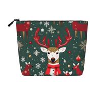 Bolsa de maquillaje para cosméticos, organizador de artículos de tocador de viaje con estampado de arco iris y orgullo gay, un paquete para múltiples usos, almacenamiento diario, Ciervo de Navidad