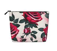Bolsa de maquillaje para cosméticos, organizador de artículos de tocador de viaje con estampado de arco iris y orgullo gay, un paquete para múltiples usos, almacenamiento diario, Flores de rosas