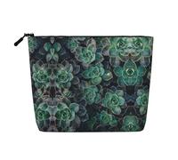 Bolsa de maquillaje para cosméticos, organizador de artículos de tocador de viaje con estampado de camuflaje verde, un paquete para múltiples usos, almacenamiento diario, Suculenta verde, Talla única