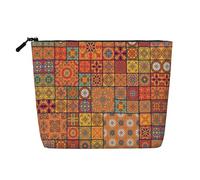 Bolsa de maquillaje para cosméticos, organizador de artículos de tocador de viaje con estampado de llama de alpaca, un paquete para múltiples usos, almacenamiento diario, Grupo de geométricos