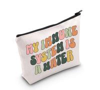 Bolsa de maquillaje para enfermedades crónicas, regalo de enfermedades crónicas, regalo de enfermedad invisible, bolsa con cremallera My Immune System is A Hater, Sistema inmunológico Reino Unido