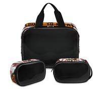 Bolsa de maquillaje para guitarra Rock N Roll para mujeres y hombres, bolsa de cosméticos translúcida para guitarra, bolsa de baño, bolsa de ducha, 3 piezas, organizador de cosméticos de viaje, color,