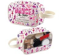 Bolsa de maquillaje para hermana de baile, ballet, regalo para hermana mayor, bolsa organizadora transparente de viaje para cosméticos, Dance Sis Tm 2, moda