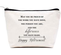 Bolsa de maquillaje para jubilación feliz, regalo para mujeres, mejores amigas, esposa, abuela, compañeros de trabajo, jefe, enfermera, maestros, jubilados, colegas, trabajo, bff bestie