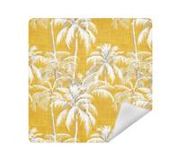 Bolsa de maquillaje para lente de cámara, organizador de viaje, portátil, envoltura de 13.8 x 13.8 pulgadas, para artículos de tocador, Palmera tropical amarilla, 13.8x13.8in