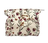 Bolsa de maquillaje para mujer, bolsa de cosméticos de pana, diseño estético, estuche para lápices, bonito organizador de maquillaje con cara sonriente con cremallera, Morning Glory