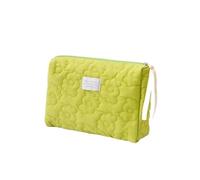 Bolsa de maquillaje para mujer, con patrón de flores, bolsa de cosméticos acolchada de algodón suave, bolsa de maquillaje con cremallera, bolsa grande de viaje, 3, Talla única