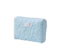 Bolsa de maquillaje para mujer, con patrón de flores, bolsa de cosméticos acolchada de algodón suave, bolsa de maquillaje con cremallera, bolsa grande de viaje, 4 (Reino Unido), Talla única