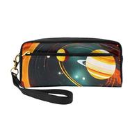 Bolsa de maquillaje para mujer, diseño de Júpiter Saturno, con diseño de sistema solar, bolsa de viaje para la escuela y la oficina