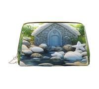 Bolsa de maquillaje para mujer, neceser, cepillo para el cuidado de la piel, organizador de viaje, bolso grande para maquillaje, accesorios, bolsa inteligente, la iglesia en fantasía, Blanco, Talla