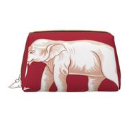 Bolsa de maquillaje para mujer, neceser, cepillo para el cuidado de la piel, organizador de viaje, bolso grande para maquillaje, accesorios, bolsa inteligente, bandera de soberanía siamesa, Blanco